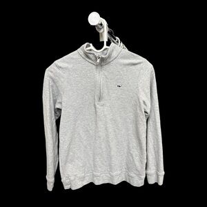 Kids Vineyard Vines Gray Pull Over Half Zipper Medium 100% Cotton